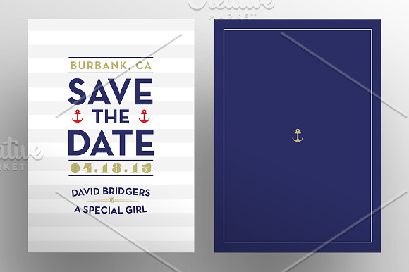 Save the Date - Nautical Postcards in Wedding Templates - product preview 3