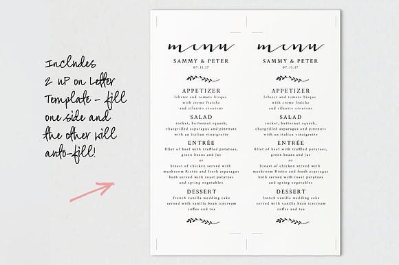 Wedding Menu - Editable PDF in Wedding Templates - product preview 2
