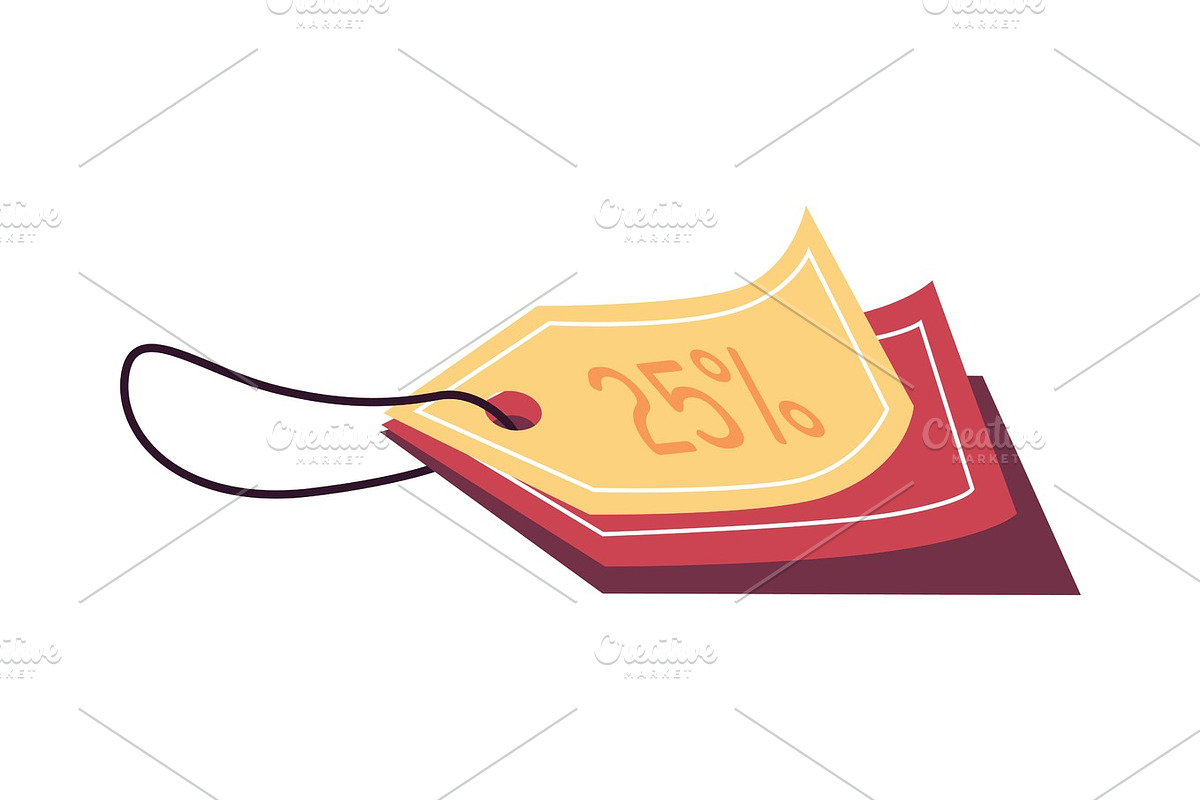 Sale Tags Vector Illustration in Flat Design in Textures - product preview 8