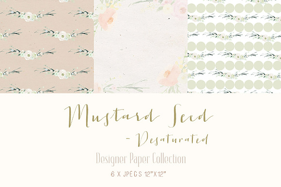 Papers - Mustard Seed Desaturated in Patterns - product preview 1