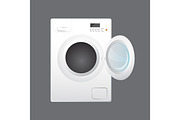 Washing machine isolated on gray background