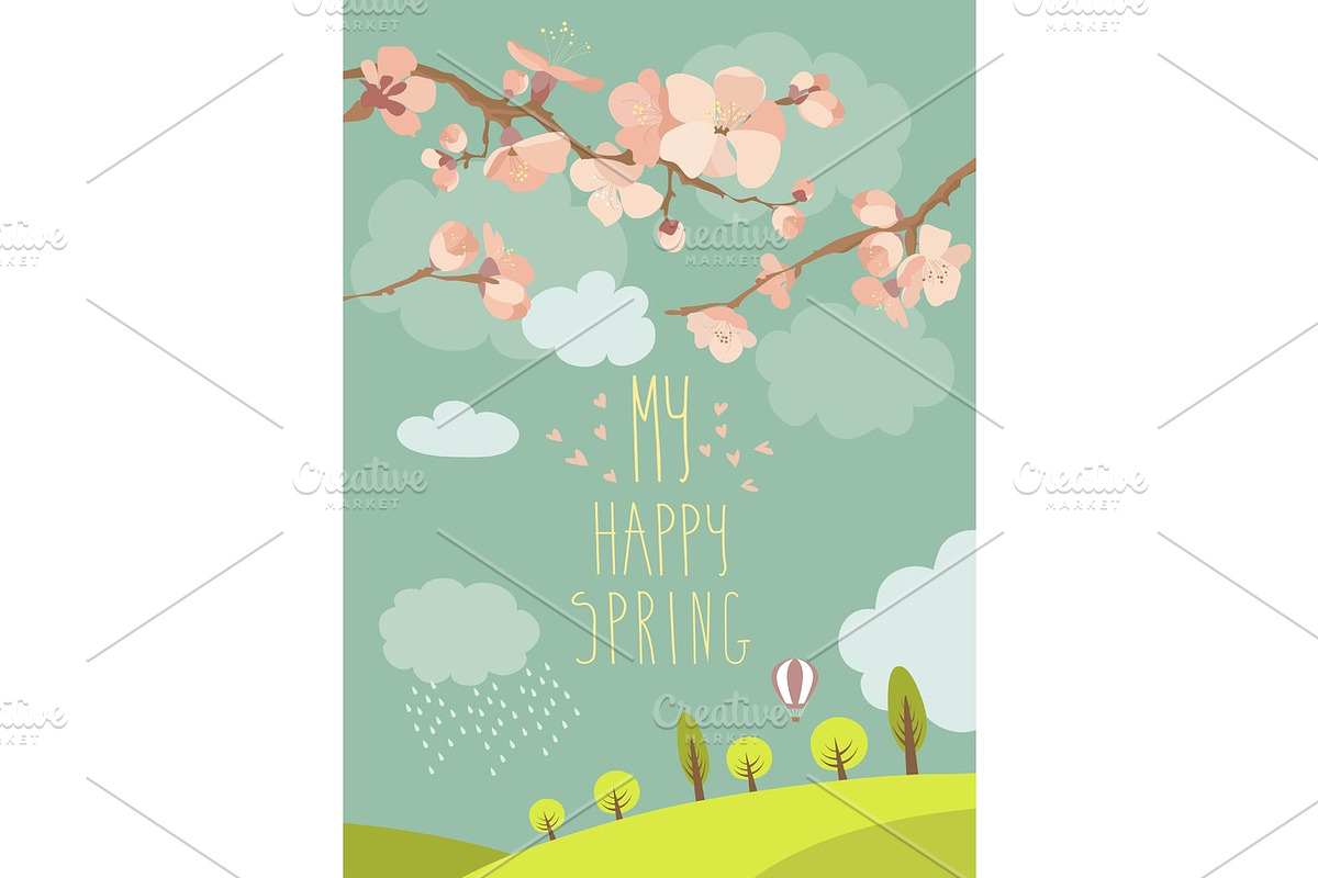 Spring blooming tree in Illustrations - product preview 8