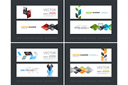 Vector set of modern horizontal website banners with yellow abst
