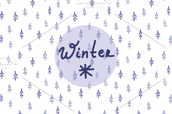 Winter watercolor background.