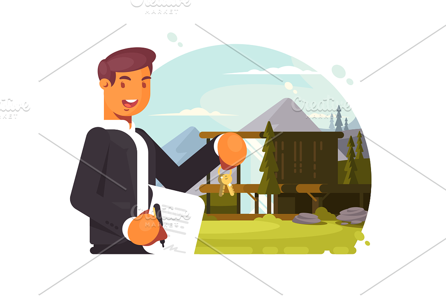 Successful real estate seller in Illustrations - product preview 8