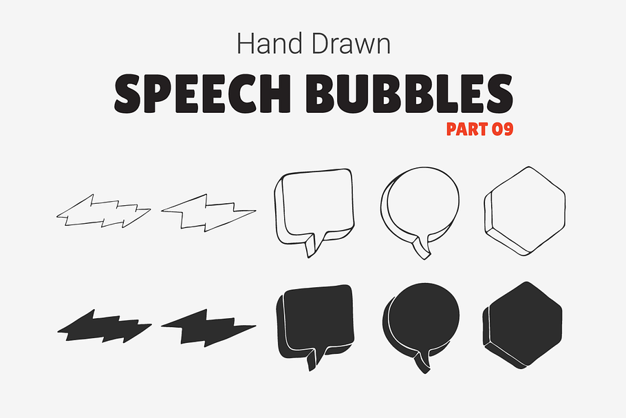 Hand Drawn Speech Bubbles [Part 09] in Objects - product preview 8