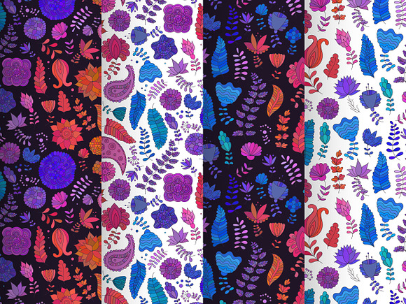 Funny Doodle. Floral collection in Patterns - product preview 4