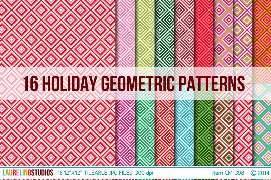 Tileable Holiday Geometric Patterns