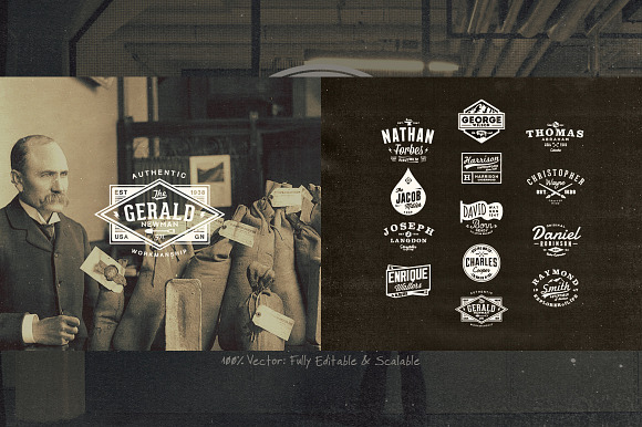 13 Name Based Vintage Logos Volume 6 in Logo Templates - product preview 4