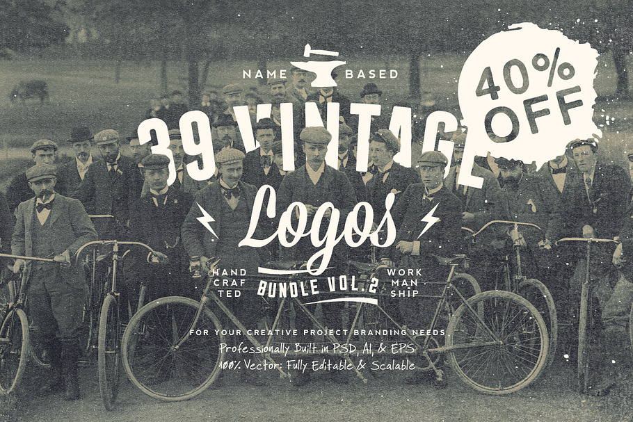 NameBased Vintage Logos Bundle Vol.2 in Logo Templates - product preview 8