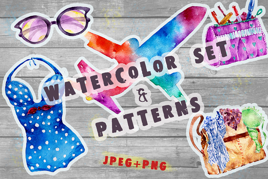 Watercolor traveler pattern