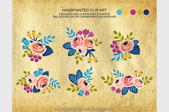 Spring Wedding Floral Clipart in Illustrations - product preview 1