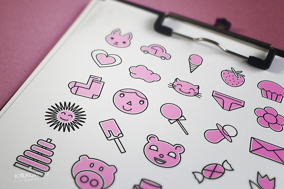 Cute Things Icons Set in Graphics - product preview 4