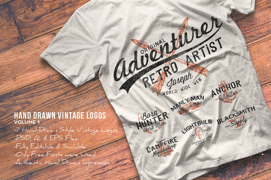 Hand Drawn Vintage Logos Volume 1 in Logo Templates - product preview 8