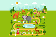 Zoo Map Vector Illustration