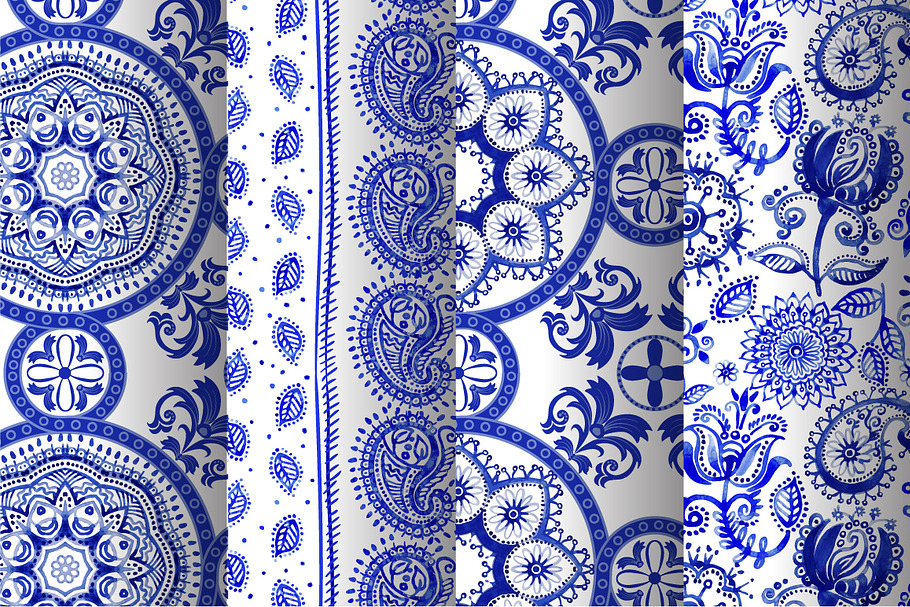 4 Vector Watercolor Patterns in Patterns - product preview 8