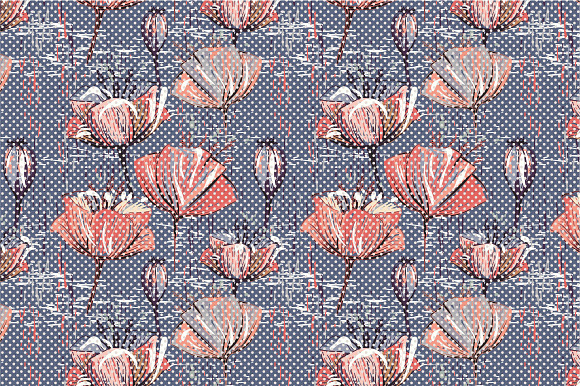 6 Colorful Floral Seamless Patterns in Patterns - product preview 2