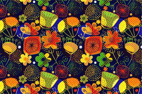 6 Colorful Floral Seamless Patterns in Patterns - product preview 4