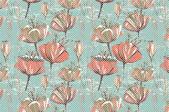 6 Colorful Floral Seamless Patterns in Patterns - product preview 6