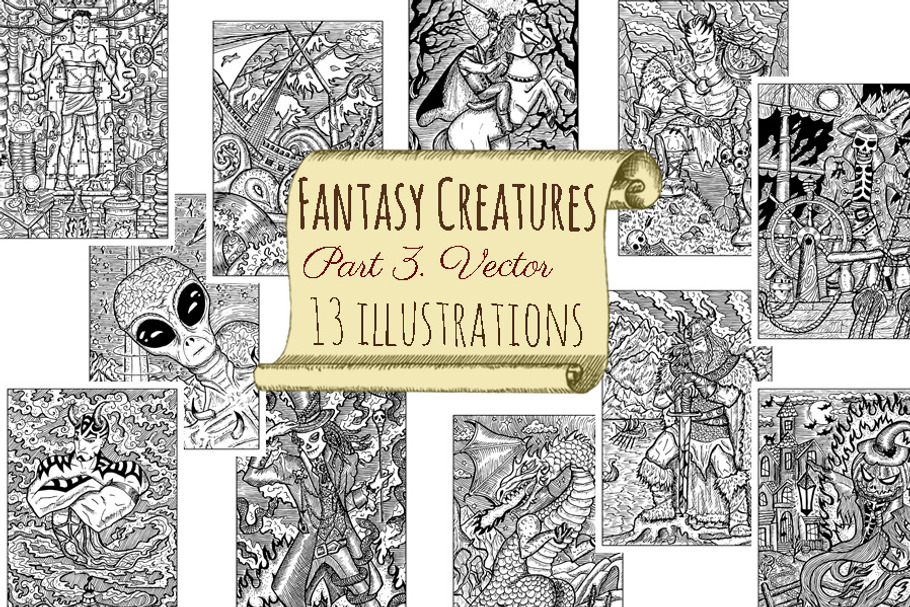 Fantasy creatures collection 3 in Illustrations - product preview 8