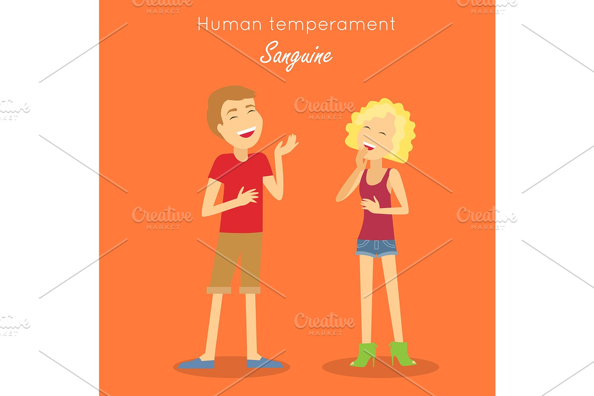 Sanguine Temperament Type People. Vector in Illustrations - product preview 8
