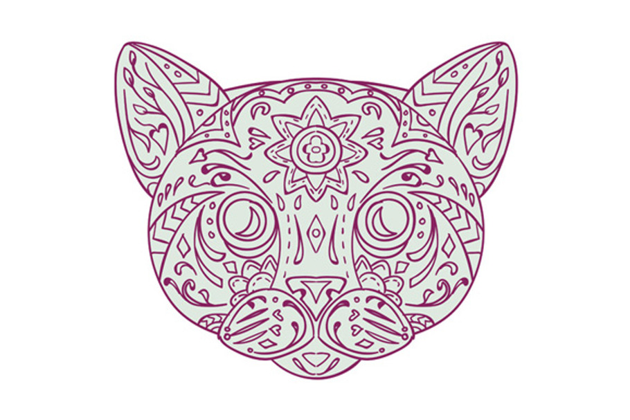 Cat Head Mandala in Illustrations - product preview 8