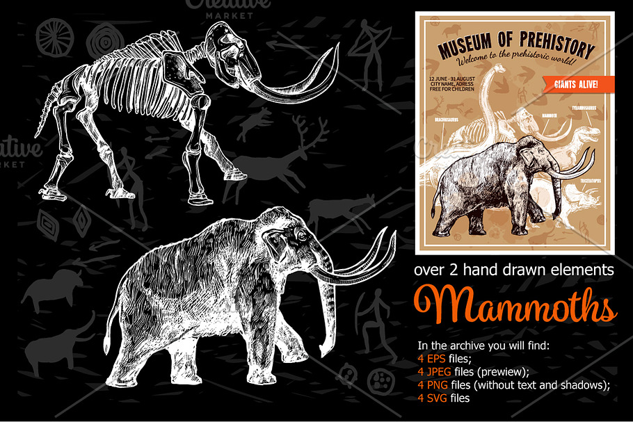 Mammoth Sketch Set in Illustrations - product preview 8