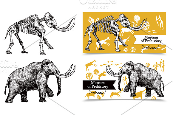 Mammoth Sketch Set in Illustrations - product preview 1