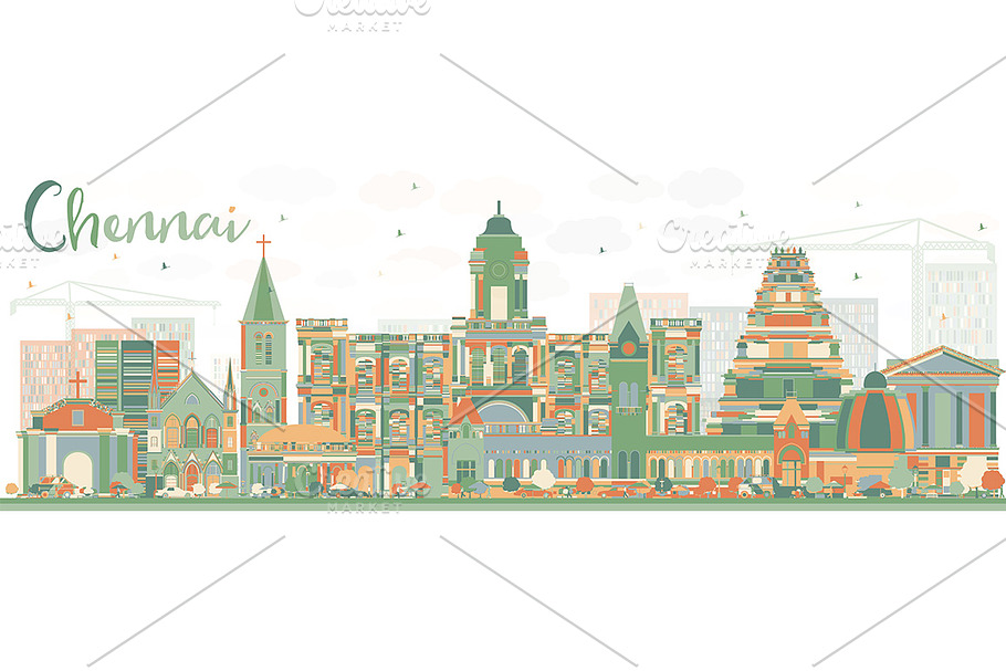 Abstract Chennai Skyline in Illustrations - product preview 8