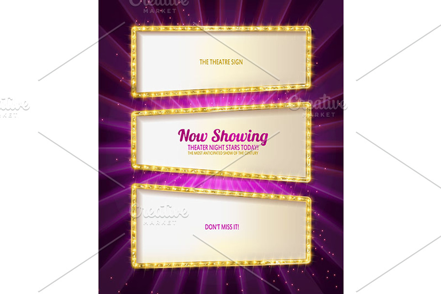 Gold frame retro comic design banner in Graphics - product preview 8