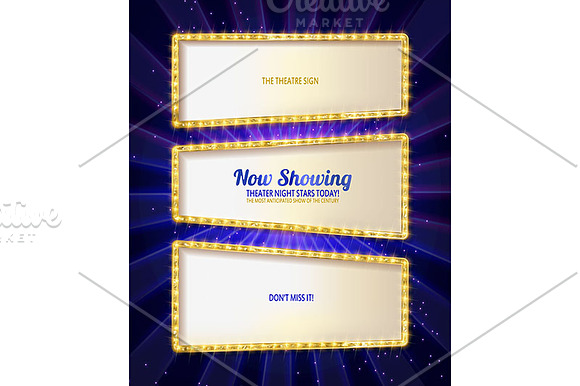 Gold frame retro comic design banner in Graphics - product preview 2