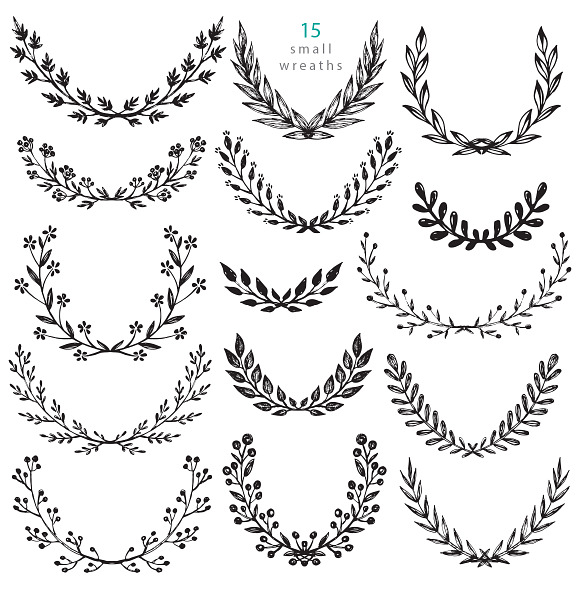 Branches, wreaths, wedding design in Graphics - product preview 9