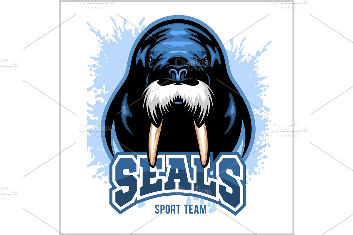 Vector Walrus logo template for sport teams, business etc. in Illustrations - product preview 8