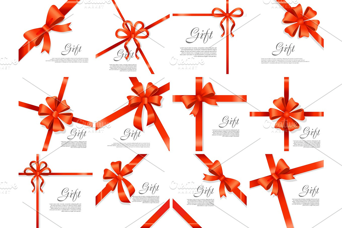 Gift Red Wide Ribbon. Bright Bow with Two Petals in Objects - product preview 8