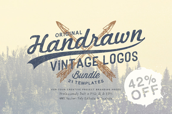 Hand Drawn Vintage Logos Bundle in Logo Templates - product preview 4
