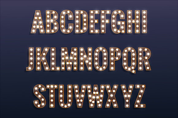 Lights On! Vector and PNG alphabet in Graphics - product preview 1