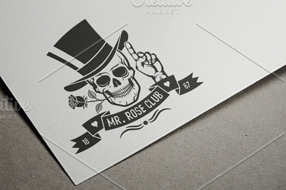 Hipster Skull Design Bundle in Logo Templates - product preview 5