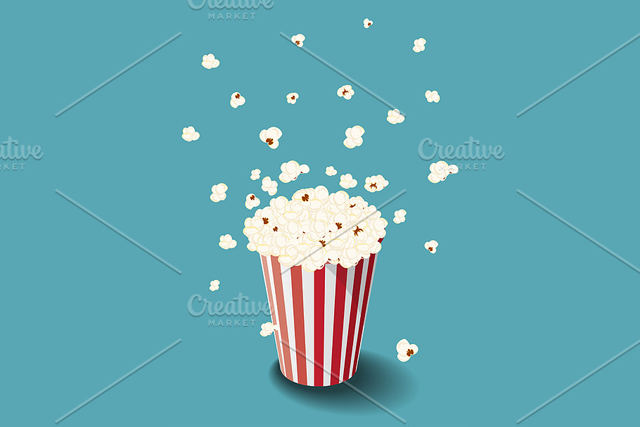 Vector bucket of popcorn in Illustrations - product preview 8