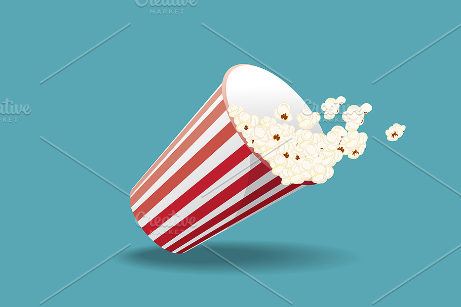 Falling bucket of popcorn in Illustrations - product preview 8