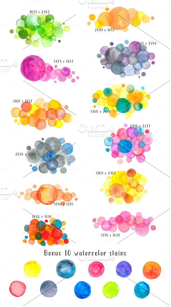Air Bubble watercolor collection in Textures - product preview 2