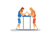 Arm wrestling competition.