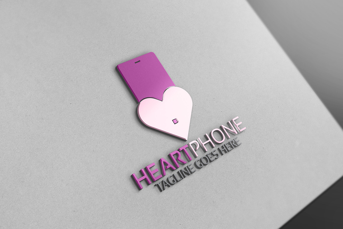 Heart Phone Logo in Logo Templates - product preview 8