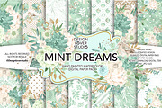 Watercolor MINT DREAMS DP pack