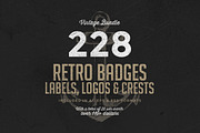 228 Retro Badges & Logos Bundle