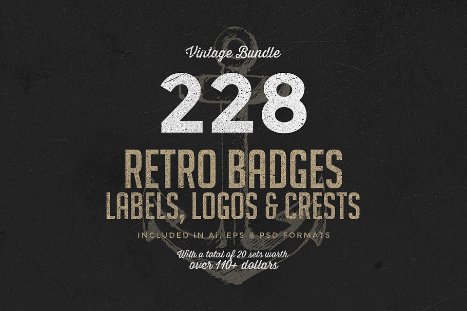 228 Retro Badges & Logos Bundle in Logo Templates - product preview 8