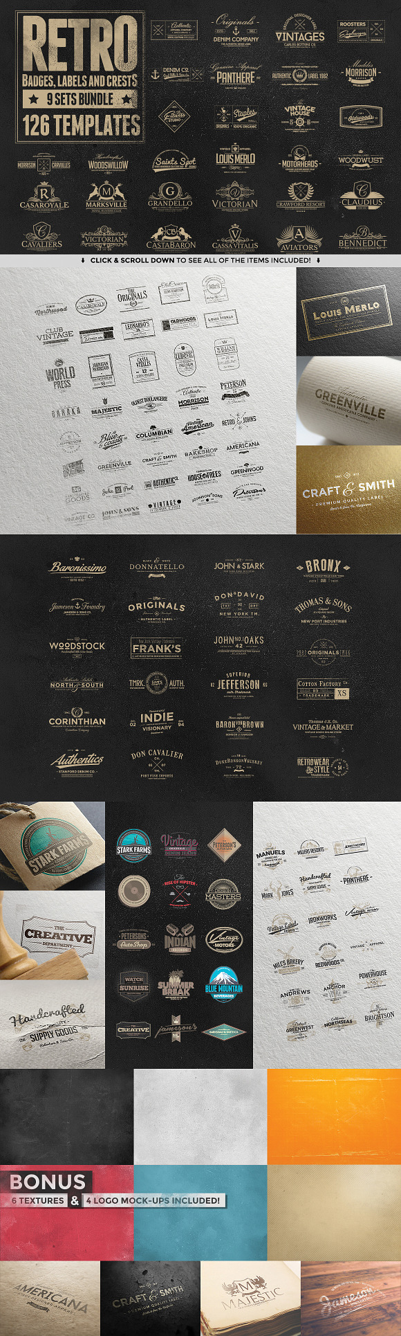 228 Retro Badges & Logos Bundle in Logo Templates - product preview 2