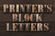 Printer's Letterpress Block Letters