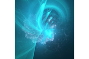 glowing blue curved lines over dark Abstract Background space universe. Illustration