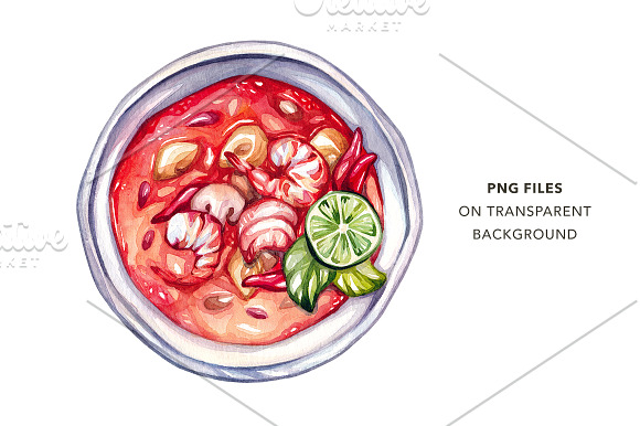 Tom Yum Soup + Ingredients in Illustrations - product preview 4