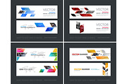 Vector set of modern horizontal website banners with yellow dyna
